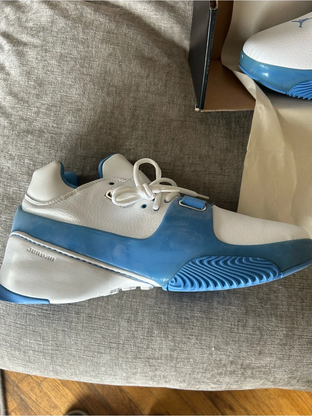 Jordan University Blue and White Vintage Sneakers. Size 11. New in box Deadstock